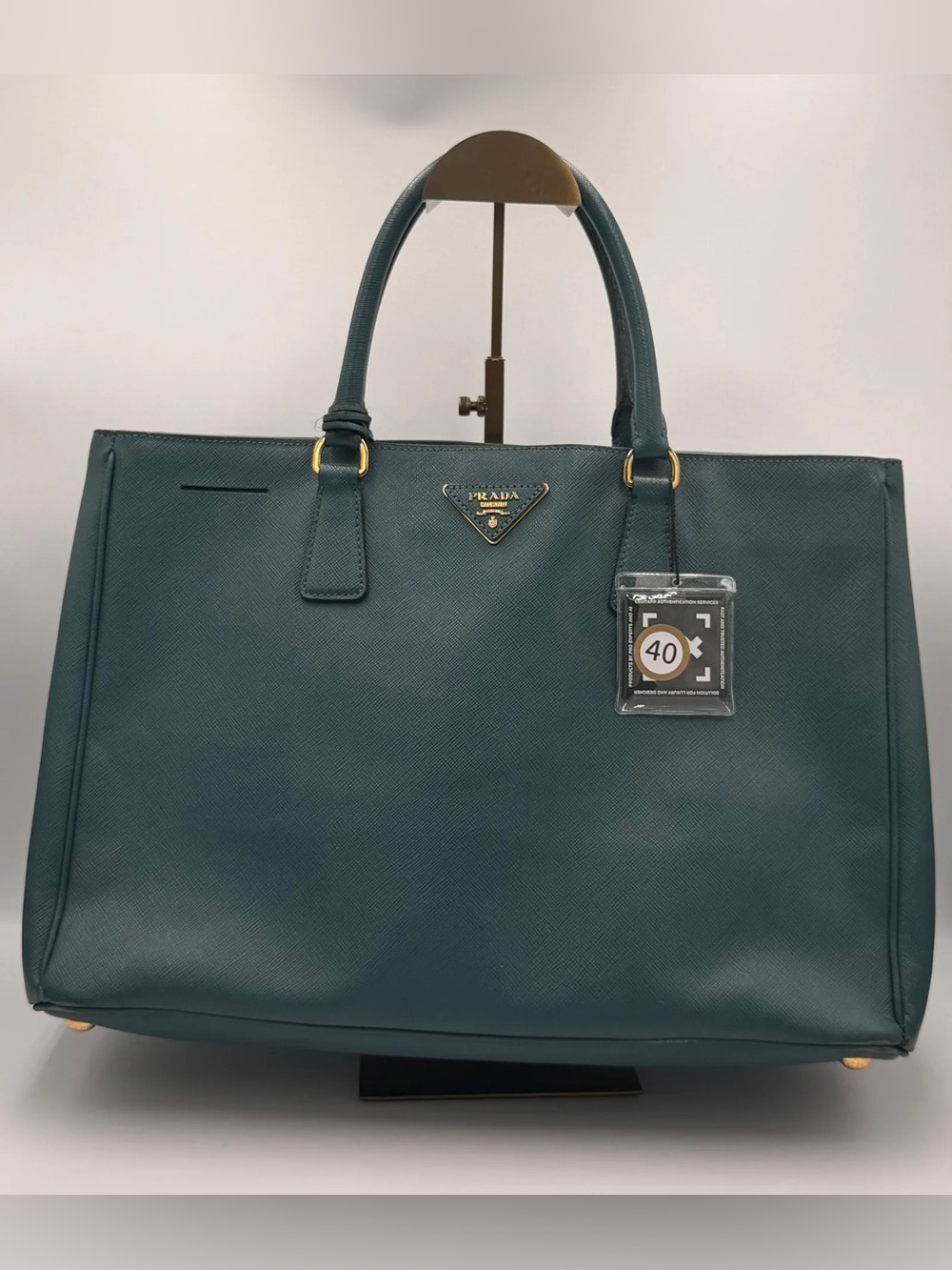 Prada Galleria Large Saffiano Tote — Teal